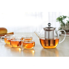 Glass Teapot 450/550ml Loose Leaf Tea Maker With Stainless Steel Infuser Stovetop Safe Tea Kettle